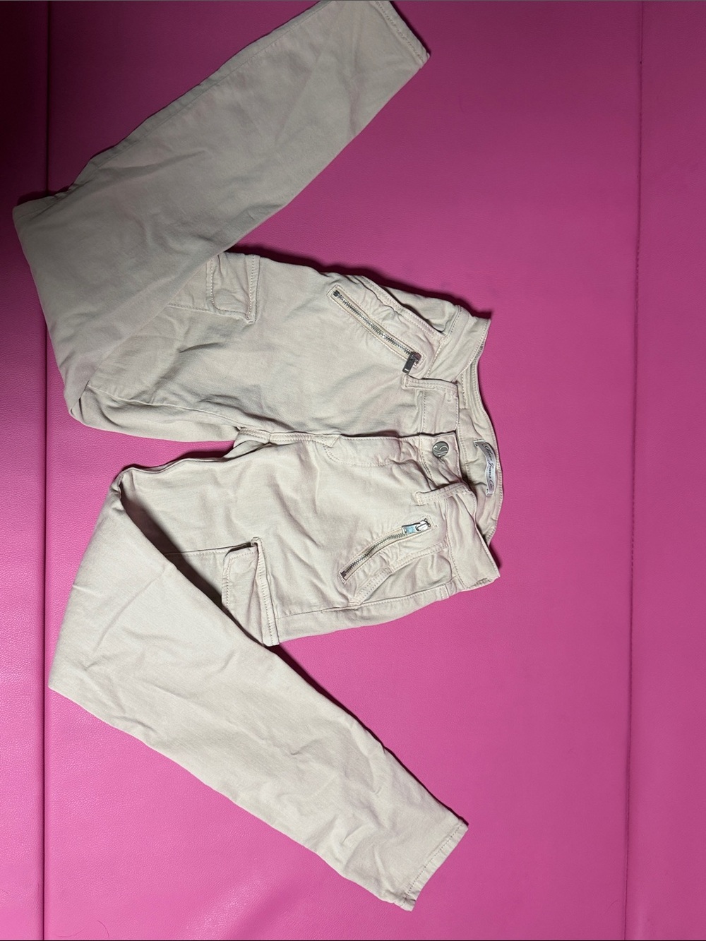 Mavi Beige Skinny Zip-Detail Jeans